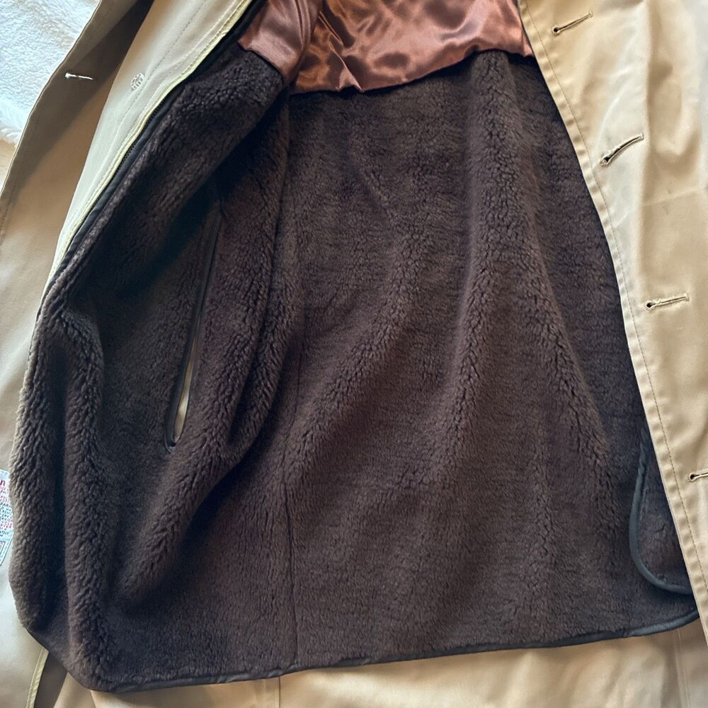 London Fog Vintage Men’s 42R Tan Lined Trench Coat Classic Winter Outerwear - Picture 5 of 5